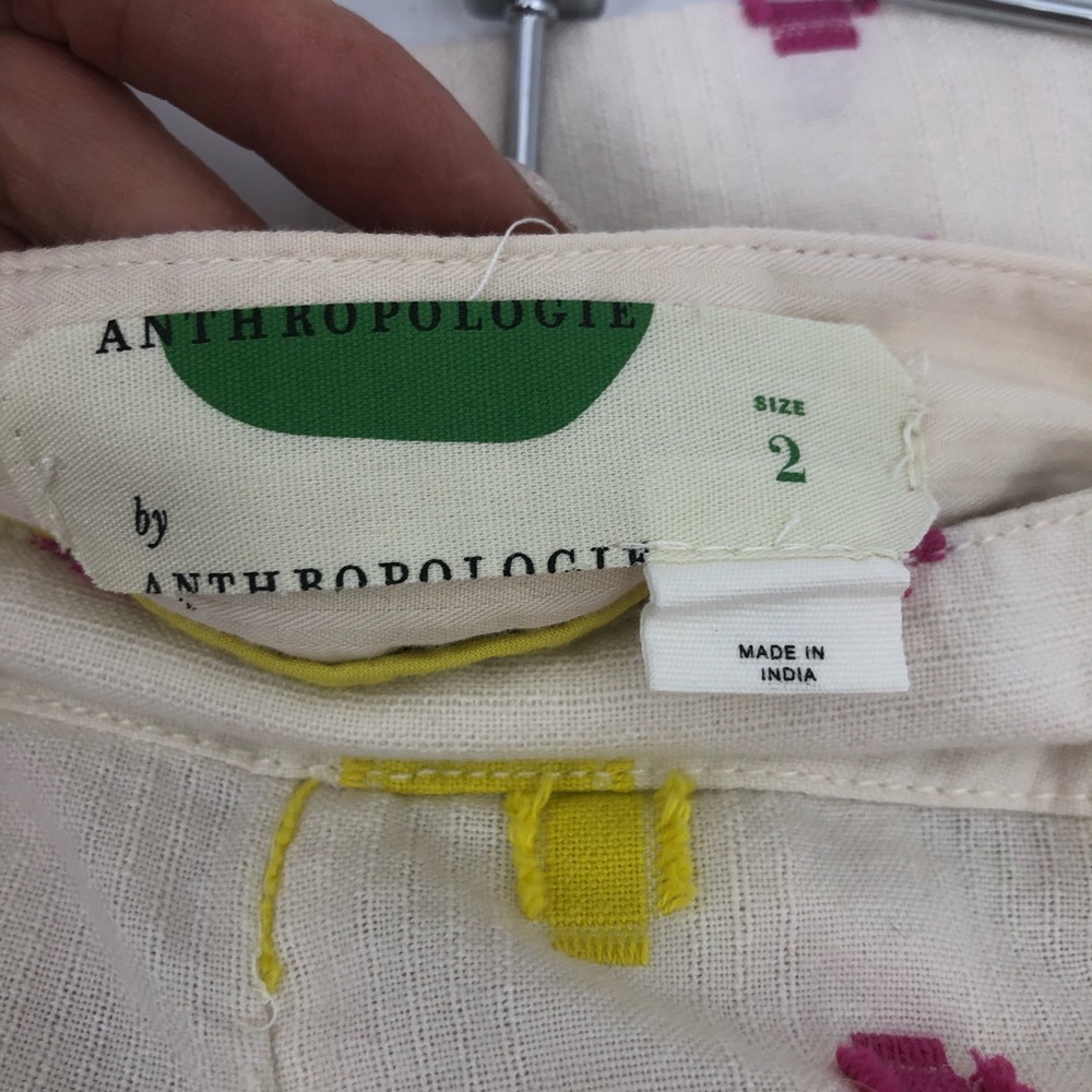 ANTHROPOLOGIE NWOT Embellished Wide Leg Pants 2 - Picture 7 of 8
